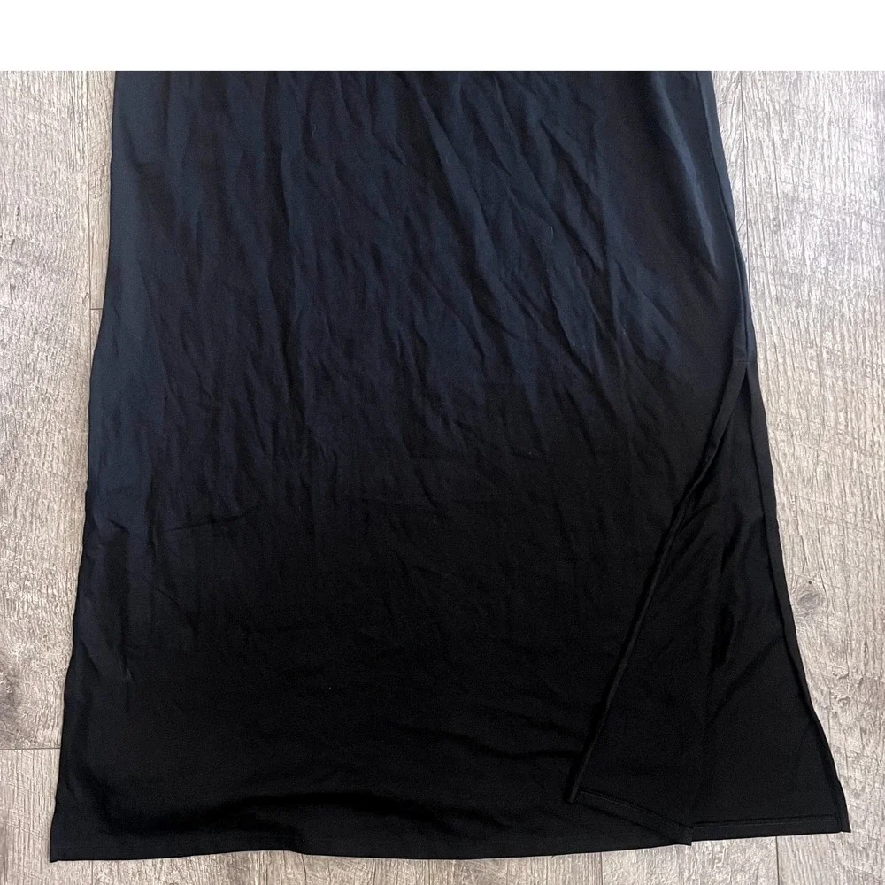 Old Navy Womens Black Cotton Jersey Short Sleeve Maxi T-Shirt Dress L 886469-01